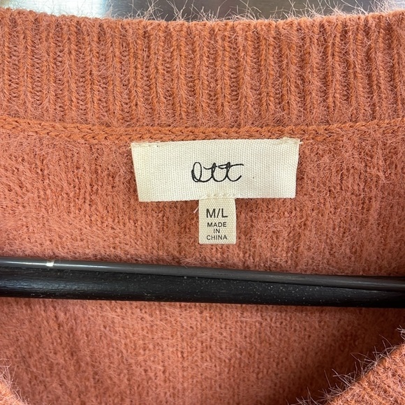 OTT women’s sweater M/L‎ eyelash texture, dusty, pink, long sleeve bell cuff . - Picture 2 of 15